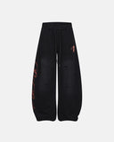 monkey wash barrel sweatpants with cut-out details