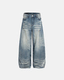 Acid Wash Whisker Bamboo Weave Jeans | Inflation Streetwear INFLATION
