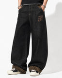 Leopard Pactchwork Embroidery Baggy Jeans | Inflation Streetwear INFLATION