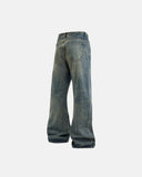 Acid Wash Beaded Studded Flared Baggy Jeans | Inflation Streetwear INFLATION