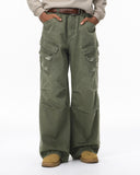 Garment Wash Ripped Cargo Pants | Inflation Streetwear INFLATION