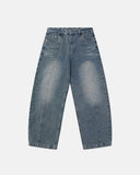 Deconstructed Washed Barrel Jeans | Inflation Streetwear INFLATION
