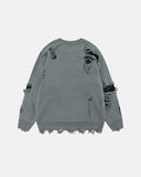 Distressed Gothic Graphic Knit Sweater | Inflation Streetwear