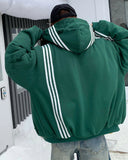 Gothic Striped Hooded Bomber Jacket  | Inflation Streetwear INFLATION