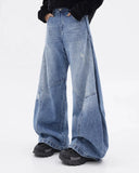 Acid Washed Distressed Barrel Jeans | Inflation Streetwear INFLATION