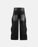 Flame Graphic Rhinestone Barrel Jeans | Inflation Streetewear INFLATION