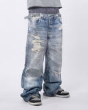 Layered Digital Print Baggy Jeans | Inflation Streetwear INFLATION