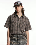 Plaid Script Embroidered Shirt | Inflation Streetwear INFLATION