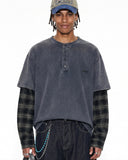 Distressed Plaid Layered Long Sleeve Tees | Inflation Streetwear INFLATION