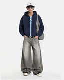 Contrast Chunky Zip Up Hoodie | Inflation Streetwear