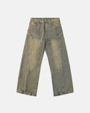 Yellow Mud Washed Wide Leg Jeans | Inflation Streetwear INFLATION
