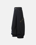 Leopard Patchwork Barrel Jeans | Inflation Streetwear