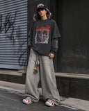 Graphic Distressed Acid Wash Layered Tshirts  | Inflation Streetwear INFLATION