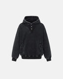 Washed Quarter-Button Boxy Hoodie | Inflation Streetwear