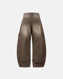 Brown Acid Wash Barrel Jeans | Inflation Streetwear INFLATION