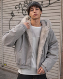 Faux Fur Lined Bomber Hooded Jacket | Inflation Streetwear INFLATION