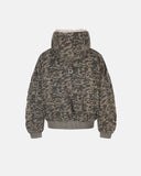 Camo Faux Fur Hooded Bomber Jacket | Inflation Streetwear