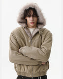 Detachable Hooded Faux Fur Padded Jacket | Inflation Streetwear INFLATION
