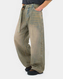 Beaded Studded Washed Baggy Jeans | INFLATION Streetwear INFLATION