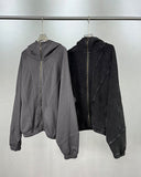 Distressed Stiching Aicd Wash Zip Up Hoodies | Inflation Streetwear INFLATION