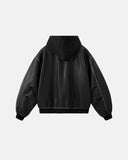 Faux Leather Hooded Bomber Jacket| Inflation Streetwear INFLATION