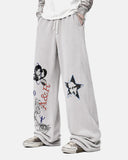 Wide leg sweatpants side view relaxed fit