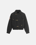 Horse Embroidery Suede Clasp Padded Jacket | Inflation Streetwear INFLATION