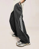 INFLATION Striped Side Wide Leg Track Pants INFLATION
