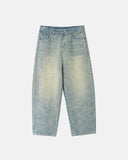 polka dot rhinestone baggy jeans front view