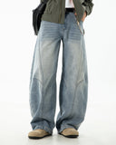 Curved Seam Deconstructed Barrel Jeans | Inflation Streetwear INFLATION
