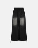 black washed wide leg sweatpants full product view