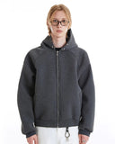 INFLATION Grey Boxy Zip Up Hoodies INFLATION