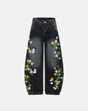 Embroidery Bamboo Weave Baggy Jeans | Inflation Streetwear INFLATION