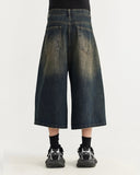 Acid Washed Longline Baggy Denim Jorts | Inflation Streetwear INFLATION