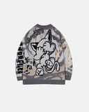 Comic Graphic Crew Neck Knit Sweater | Inflation Streetwear