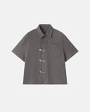 metal clasp waffle shirt