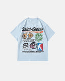 light blue vintage graphic oversized t shirt front view