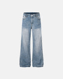 light wash star pocket bootcut jeans