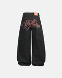Back Script Graphic Barrel Jeans | Inflation Streetwear