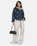 Polka Dot Faux Fur Denim Jacket | Inflation Streetwear