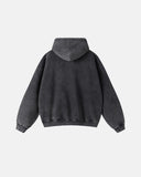 INFLATION Washed Distressed Fleece Zip Up Hoodies INFLATION