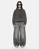 Washed Reflective Piping Boxy Hoodie | Inflation Streetwear