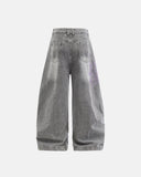 Spider Graphic Rhinestone Barrel Jeans | Inflation Streetewear INFLATION