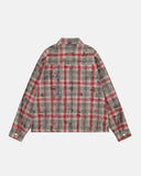 Letter Graphic Plaid Long-Sleeve Shirt | Inflation Streetwear