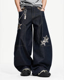 star appliqué barrel jeans streetwear styling