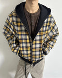 Yellow Plaid Reversible Zip-Up Hoodie | INFLATION Streetwear INFLATION