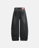 Script Graphic Washed Barrel Jeans | Inflation Streetwear