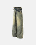 Distressed Washed Wide Leg Denim Jeans | Inflation Streetwear INFLATION