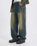 Acid Wash Rhinestone Chain Baggy Jeans | Inflation Streetwear INFLATION