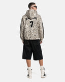 Leopard Print Graphic Boxy Zip Up Hoodie | Inflation Streetwear